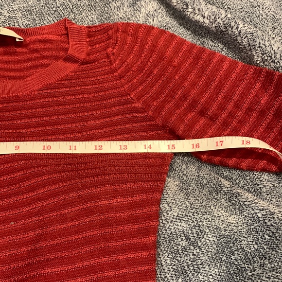 Loft quarter sleeve semi sheer top - Picture 3 of 5